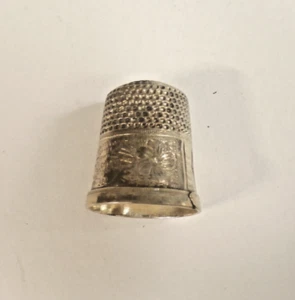 Antique EARLY Handcrafted Silver Sewing THIMBLE Size 12 - Excellent condition - Picture 1 of 6