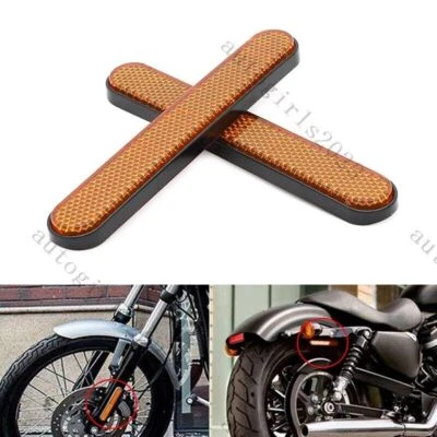 2x Reflectores de patas de horquilla delanteras para Harley Davidson patas inferiores deslizadores amarillo Foto 1 de 4