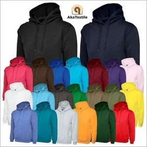 Unisex Pullover Hoodie UNEEK Classic Hooded Sweatshirt Casual Plain Work Jumper - Picture 1 of 27