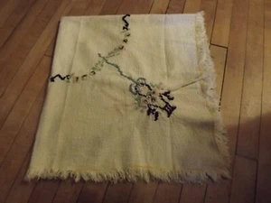 ANTIQUE Homespun Hand Stitched Table Cover Tapestry Crewel/Embroidery ? 1930s - Bild 1 von 8