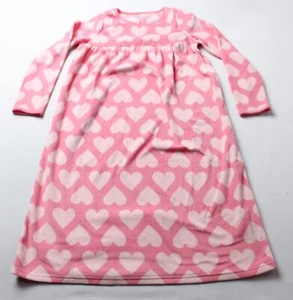 Carter's Girl's Heart Print Fleece Rib Neckline Nightgown EJ3 Pink Size 8-10 NWT - Picture 1 of 3