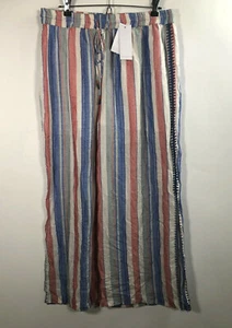 Red Carter Women’s Size L Multicolor Wide Leg High-Waist Cropped Pants - Picture 1 of 11