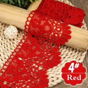 10.5CM Hollow Lace Ribbon Trim Fabric DIY Crafts Garment Sewing By Metre Yellow - Picture 1 of 28