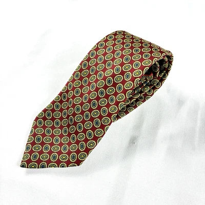 Corbata J Press All Silk Foulard oro rojo Inglaterra de colección Foto 1 de 4