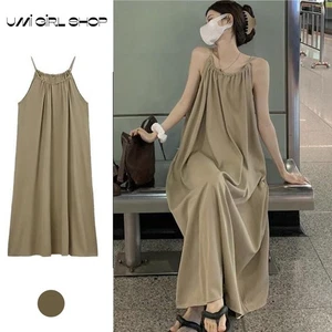 Comfortable Casual Dress for Women with Suspenders and Long Skirt Style - Picture 1 of 24