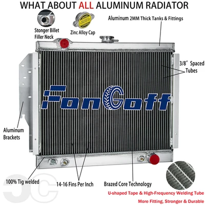 Aluminum Radiator Fits 1979-1993 Dodge Ram D/W 100 150 250 350 3.9L 5.9L V8 1987 - Image 1 of 4