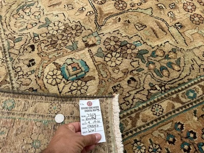 7x10 ANTIQUE ORIENTAL RUG HAND-WOVEN VINTAGE handmade muted camel cashmere 6x9 - Image 1 of 4