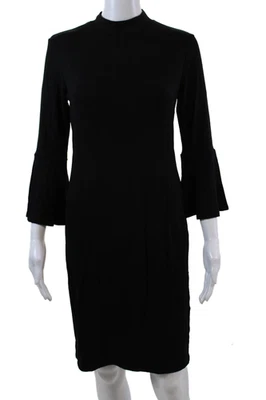 Michael Stars Womens 3/4 Sleeve Mock Neck Knit Shirt Dress Black Size Small - Image 1 of 4