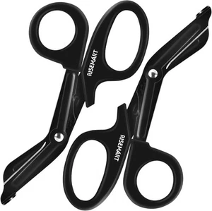 Trauma Shears - RISEMART Bandage Scissors for Nurses, 7.5" Black+black  - Picture 1 of 8