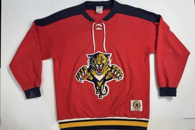 Camiseta deportiva de hockey de colección de los 90 Florida Panthers CCM roja de la NHL para hombre rara talla L Foto 1 de 4