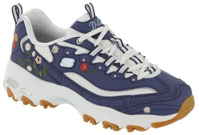 SKECHERS 女式 Flowered D'Lites 轻便空气冷却记忆泡沫® 运动鞋 — 第 1/4 张图片