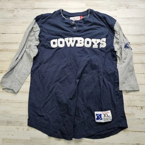Dallas Cowboys NFL Mitchell & Ness Throwbacks Raglan 3/4 Sleeve Henley Sz XL - Bild 1 von 7