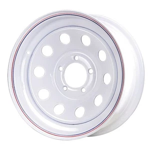 Premium Service 15x5 5 on 4.75 Modular Steel Trailer Wheel - White with... - Picture 1 of 2