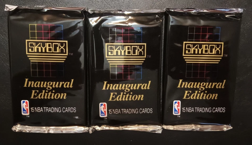 1990-91 Skybox NBA Basketball Series 1 - 3 Factory Sealed Packs (3 Packs) - Image 1 of 1