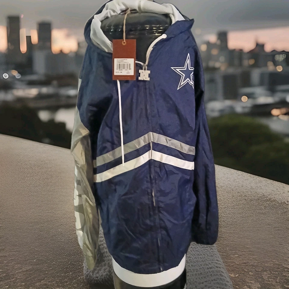 Nuevo cortavientos Mitchell Ness Dallas Cowboys cremallera completa para hombre XL Foto 1 de 3
