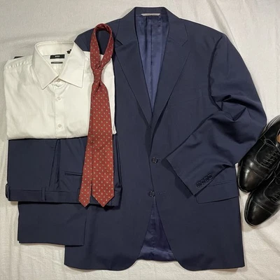 CANALI Mens 44L Blue Wool 2 Piece Suit 36Wx33L Pants - Image 1 of 4