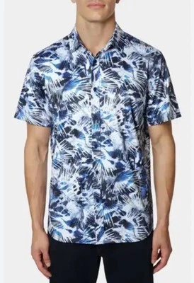 Robert Graham Tie Dye Button Down Knit Shirt Short Sleeve Men’s size L MRSP $158 - Image 1 of 4