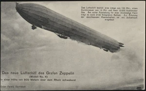 DEU. Unused Real Photo Postcard Zeppelin LZ4 Airship Floating at 800m - Picture 1 of 2
