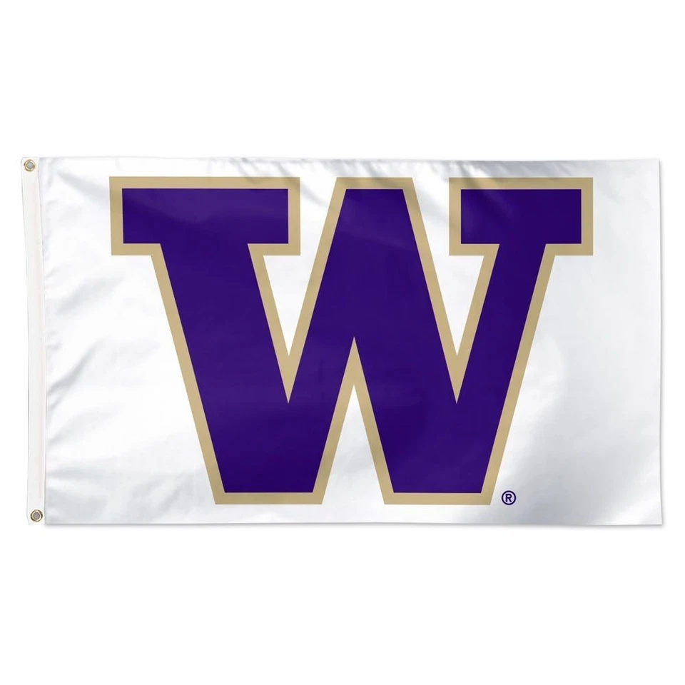 Bandera/bandera blanca de la universidad NCAA de 3x5 pies para fanáticos de los Washington Huskies Foto 1 de 1