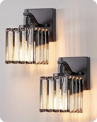 EDISHINE Bathroom Light Fixtures, Modern Wall Sconces Set of Two,Indoor Lighting - Image 1 of 4
