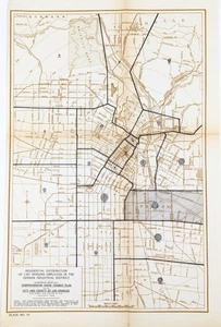 1925  LOS ANGELES  Map ORIGINAL RAPID TRANSIT PLAN - VERNON INDUSTRIAL DISTRICT - Picture 1 of 4