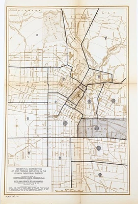 1925  LOS ANGELES  Map ORIGINAL RAPID TRANSIT PLAN - VERNON INDUSTRIAL DISTRICT - Image 1 of 4