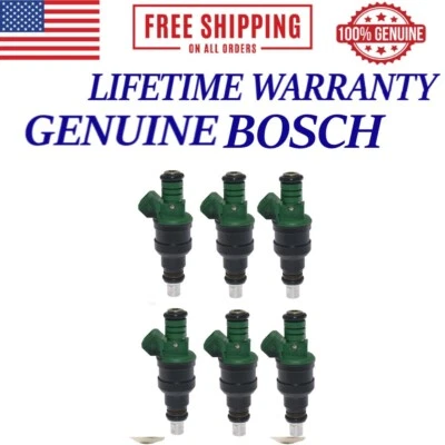 6X OEM Bosch Fuel Injectors 1990 Chrysler LeBaron 3.0L V6 #0280150812 - Image 1 of 4