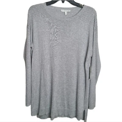 Suéter Chaus New York Gris Adornado Nuevo con Etiquetas Damas Talla Grande Foto 1 de 4