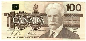 Canada 100 Dollars 1988 VF "BJI" Bonin-Thiessen RADAR 8018108 - Picture 1 of 2