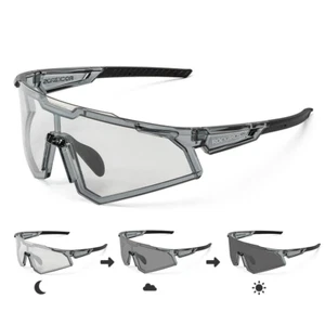 ROCKBROS Photochromic Goggle Cycling Sunglasses Sport Road Mountain Bike Glasses - Picture 1 of 27