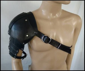 MEDIEVAL  KNIGHT LEATHER SHOULDER Pauldron Leather Armor shoulder HALLOWEEN GIFT - Picture 1 of 5
