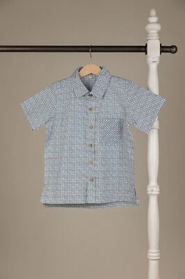 Camisa Top Well Dressed Wolf NUEVA CON ETIQUETAS 14-16 Azul Geo Egeo Cuello LA1-19 Foto 1 de 4