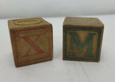 Antique Wood Toy Blocks (2) 