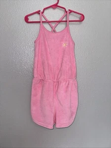 Baby Gap Girl's Terry Towel Pink Romper Size 5 Years - Picture 1 of 8