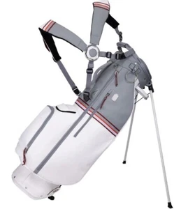 Sun Mountain Mid Stripe X-Fit Dual Strap Carry Stand Golf Bag White/Cadet/Brick - Picture 1 of 11