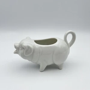 Vtg Buckingham Galleries White 6oz Porcelain Pig Creamer Japan Farmhouse Decor - Picture 1 of 10