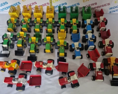 Choose 1970s Tiny Tonka Tractor And Trailers Various Colour Combinations - Image 1 of 2