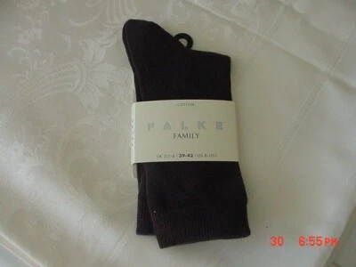 NEW FALKE FAMILY WOMEN'S COTTON SOCKS 5239 BROWN SIZE US 8-10 1/2 NEW WITH TAG - Image 1 of 3