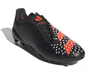 Adidas Mens Rugby Predator Malice FG Boots / Black Solar Red White / RRP £180 - Picture 1 of 9