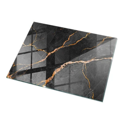 Tischplatte Rechteckig Glasplatte Glasscheibe ESG Marmormuster mit Adern 120x80 - Bild 1 von 4