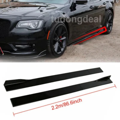 For Chrysler 300 C Side Skirts Splitter Extension Rocker Panel Body Kit Gloss BK - Изображение 1 из 4