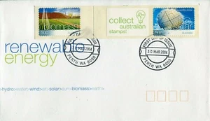 Energía renovable 2004 (2 x 50c P&S Collect Australia #A) FDC - Perth WA 6000 PMK - Imagen 1 de 2