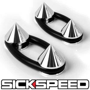 CHROME SPIKED ALUMINUM BUMPER QUICK RELEASE FASTENERS KIT TRUNK HATCH P11 - Picture 1 of 1