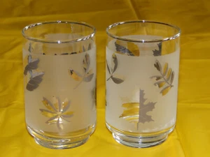 2er Set Libbey Blattsilbermuster 10 Unzen Becher mit flachem Boden - Bild 1 von 2