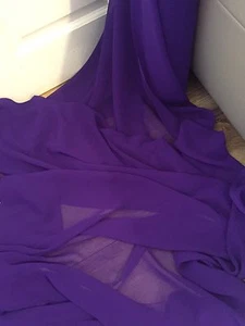 1 mtr cadbury purple chiffon dress fabric..45” wide (114cm) - Picture 1 of 3