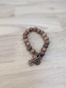 Wood Bracelet With Cross - Picture 1 of 8