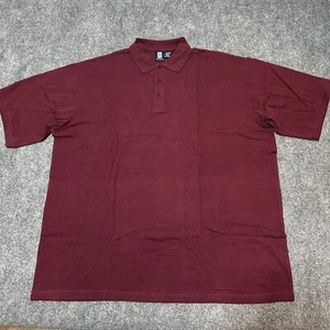 NEW Hartwell Polo Shirt Mens 4XL Burgundy Cotton Blend Three Button Short Sleeve - Picture 1 of 11