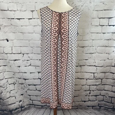 Vestido Studio M para mujer grande sin mangas estampado geométrico fluido mini 5M04W67 Foto 1 de 4