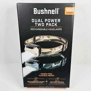 Bushnell Headlamps 650 Lumens Dual Power Rechargeable Headlamps (2 Pack) NEW - Picture 1 of 3