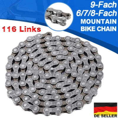 Catena bici 6/7/8 scomparti 9 scomparti 116 maglie MTB bici corsa bici bike - Immagine 1 di 4